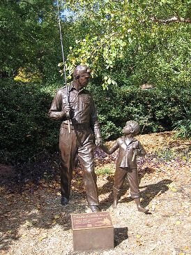 This statue featuring "Andy & Opie" in honor of The Andy Griffith Show (which was really set in Mount Airy ... and home of everything else "Mayberry") is located on Ashe Avenue in Raleigh, North Carolina.  