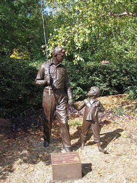 This statue featuring "Andy & Opie" in honor of The Andy Griffith Show (which was really set in Mount Airy ... and home of everything else "Mayberry") is located on Ashe Avenue in Raleigh, North Carolina.
